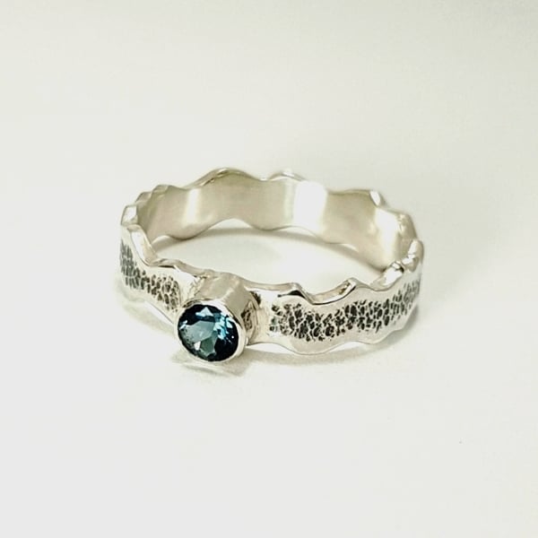 Silver Ring with Blue Topaz