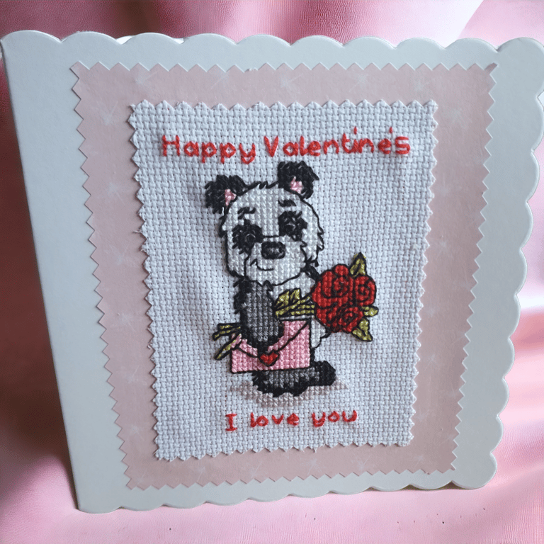  cross stitched valetines card