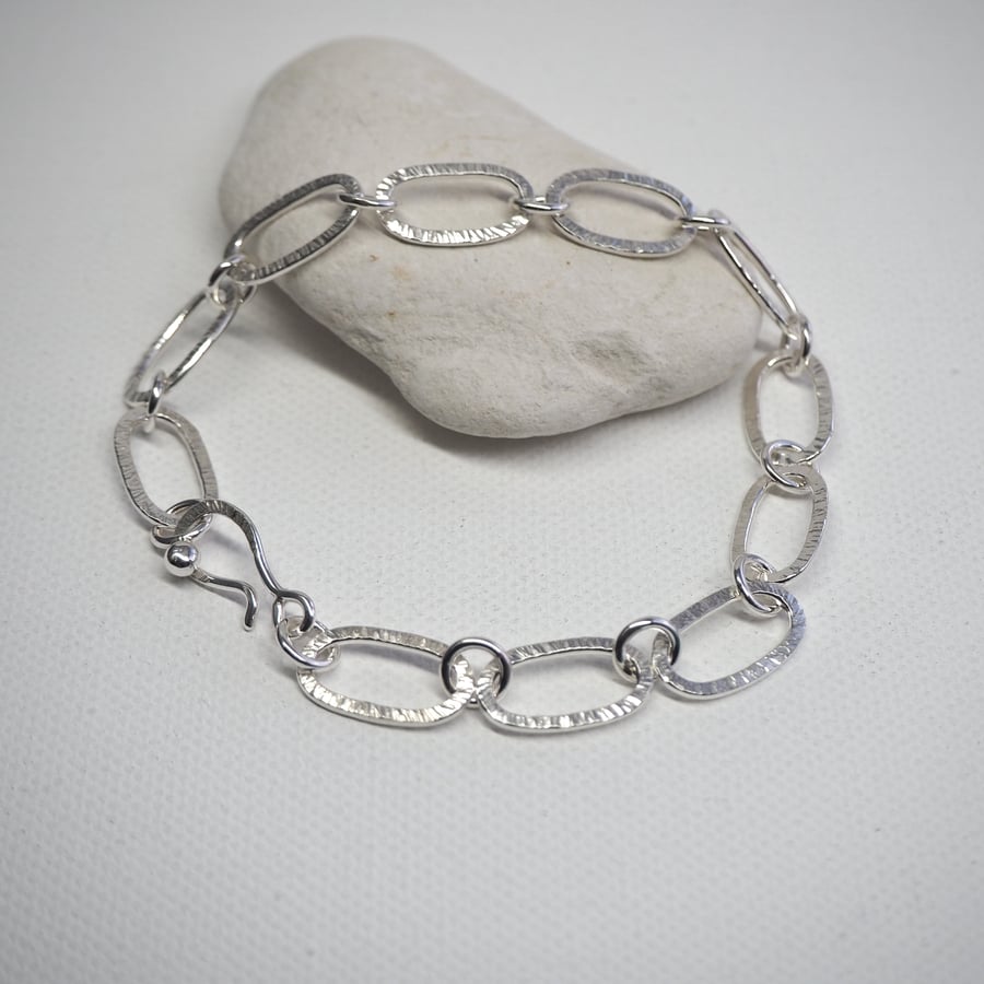 Sterling Silver Hallmarked Bracelet, Silver Link Bracelet
