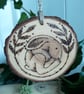 Three pyrography wood slice hanging decorations - Image 2