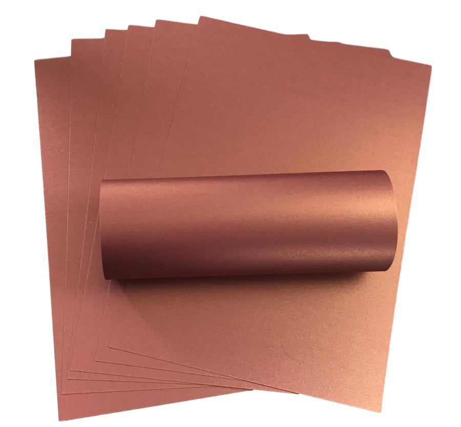 10 Sheets Violet A4 Card With Gold Pearlescent Shimmer Decorative One Sided 300g
