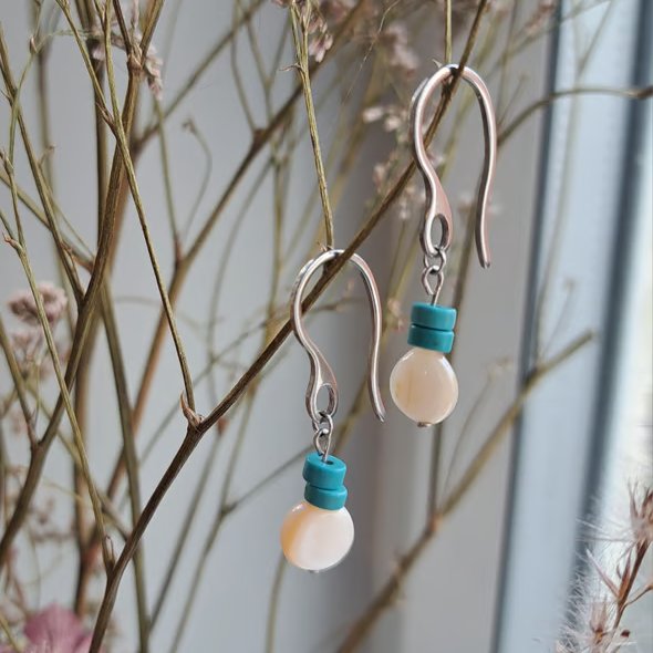 Turquoise and shell earrings