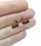 Hiking Boot Earrings, Walking Boot Studs, Silver Plated or Sterling Silver Backs - Image 1