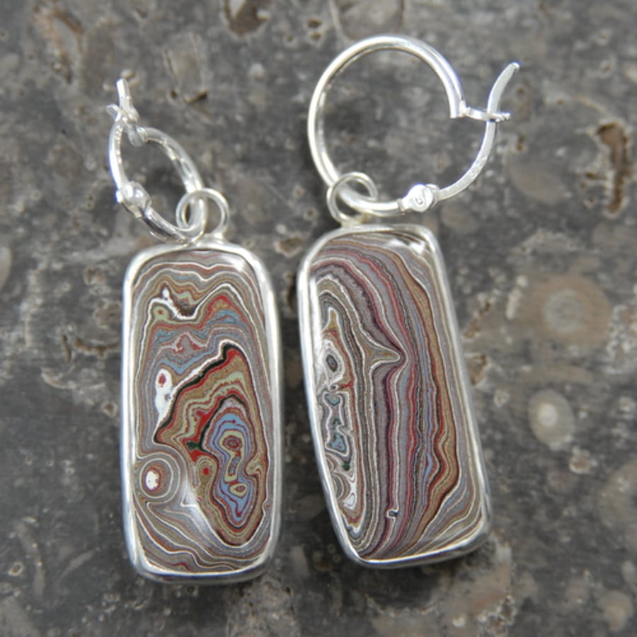 Reserved for Teresa - Vintage Vauxhall Viva fordite earrings - 2 pairs