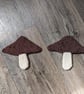 Set of 2 Mushroom Needle Punched Decorations 