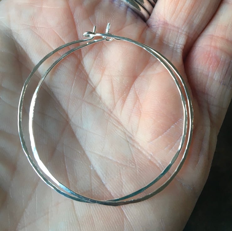 Skinny sales silver hoops