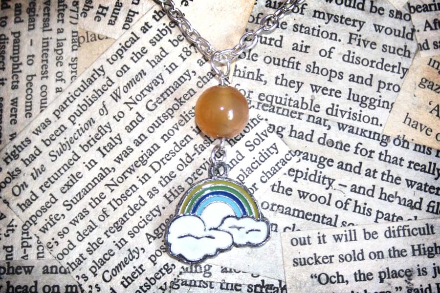 Rainbow Pride Cloud Silver Necklace