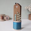 Tall Wooden House on a Vintage Bobbin 'Home' 