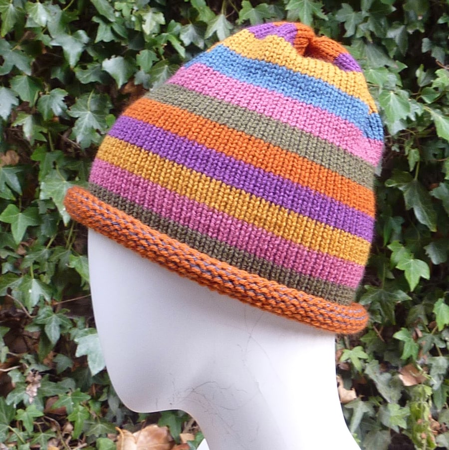 Woman's Striped Beanie