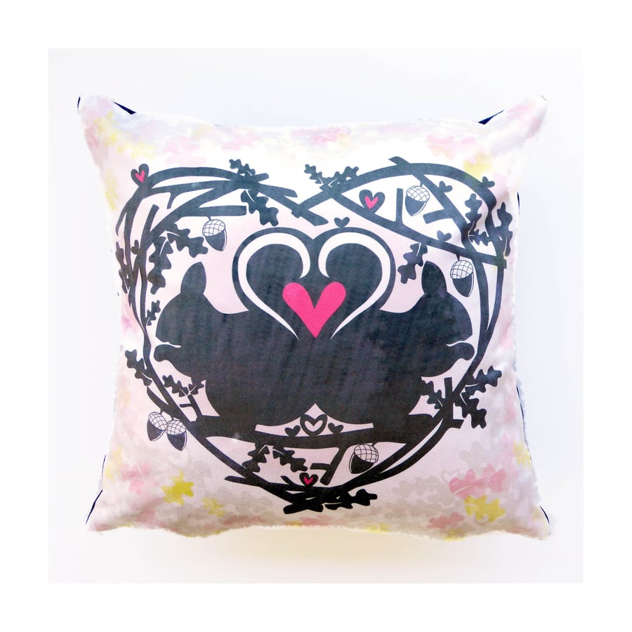 Squirrels Vegan Suede Square Cushion