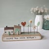 Little Wooden Houses with Clay & Button Garden 'Enjoy the little things'