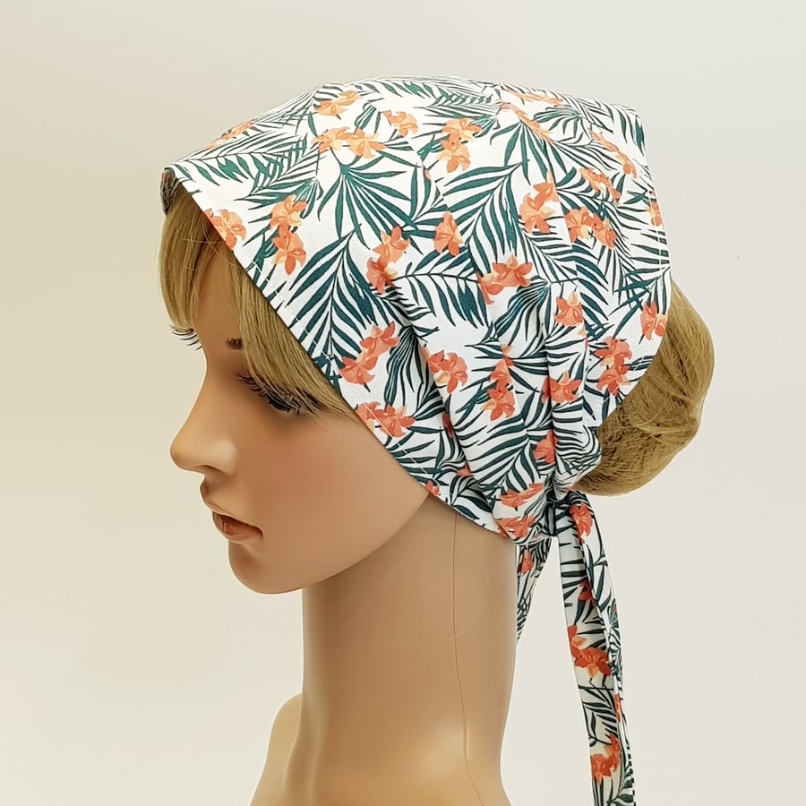 Hair covering for women, extra wide cotton head wear, self tie head scarf