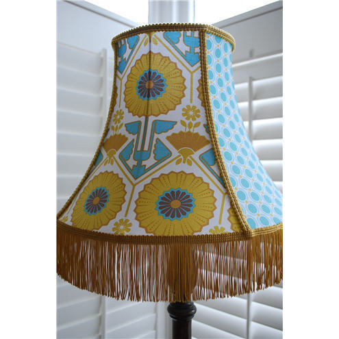 Handstitched Kitsch Seventies Style Fringed Lampshade