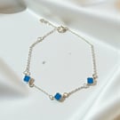 Dainty Silver Clover Charm Bracelet