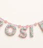 Personalised Daisy Name Garland - Pink Floral Nursery Decor - Flower Girl Gift