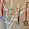 Fused glass square hanging decorations
