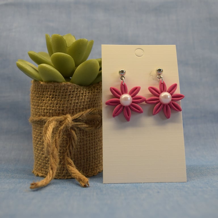 Daisy Flower Drop Earrings