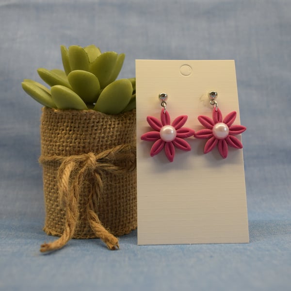 Daisy Flower Drop Earrings