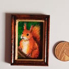 Squirrel MIniature Original Oil Painting 