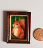 Squirrel MIniature Original Oil Painting 