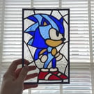 Sonic the Hedgehog Stained Glass Suncatcher