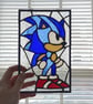 Sonic the Hedgehog Stained Glass Suncatcher - Image 1
