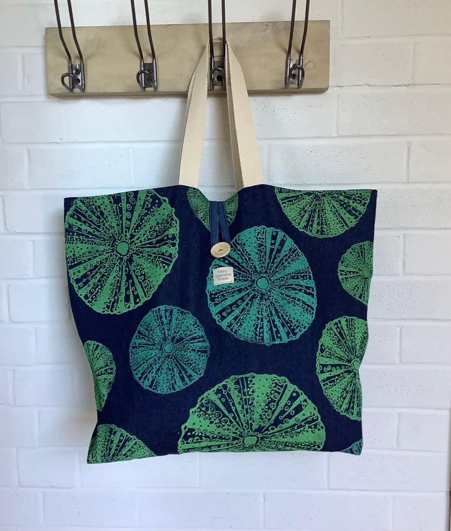 Sea Urchin Beach Bag - Handprinted