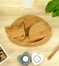 Cat Chopping Board: Oak or Bamboo Cat Lover Kitchen Gift, UK Hand Made