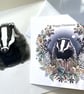 A Luxury Christmas Badger Garland  Handmade Christmas Card - unique design - Image 2