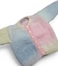 Hand knitted baby cardigan in pastels to fit 0 - 3 months  - Image 5