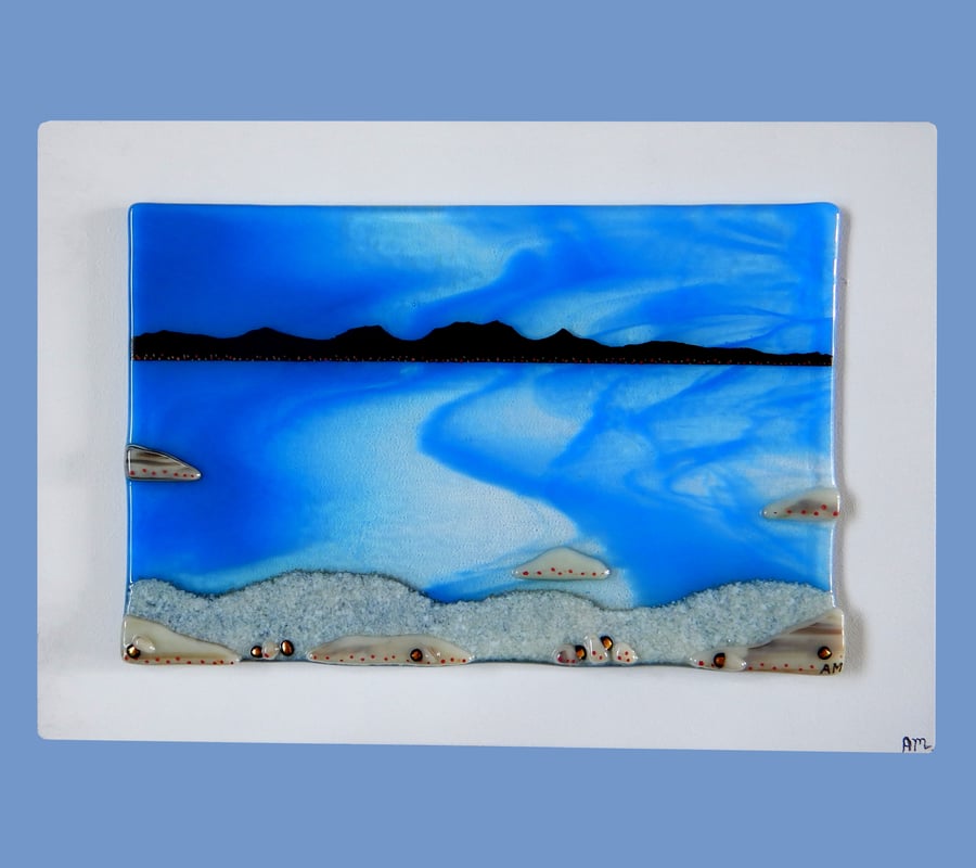 Handmade Fused Glass 'Isle of Jura' Painting