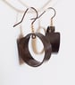 Chunky Rustic Copper Hoop Earrings with Czech Crystal Beads - Image 8