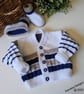 Designer Baby Cardigan & Booties Set Hand Knitted  3-9 Months Size - Image 1