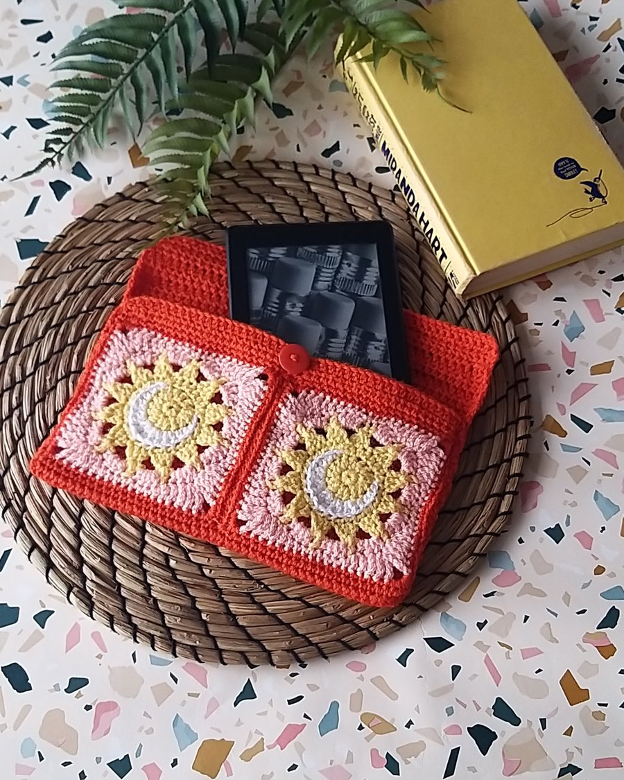 Sun & Moon Celestial Kindle & Book Case Sunset Orange & Apricot