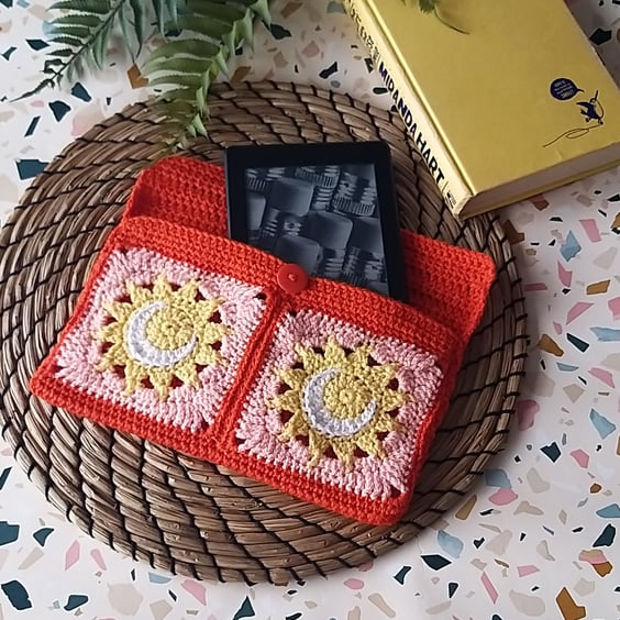 Sun & Moon Celestial Kindle & Book Case Sunset Orange & Apricot