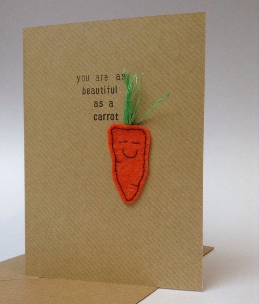 Beautiful Carrot Valentines Card