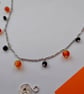 Carnelian and black glass beaded Halloween necklace - Image 2