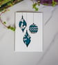 Laser Cut Christmas Baubles Card