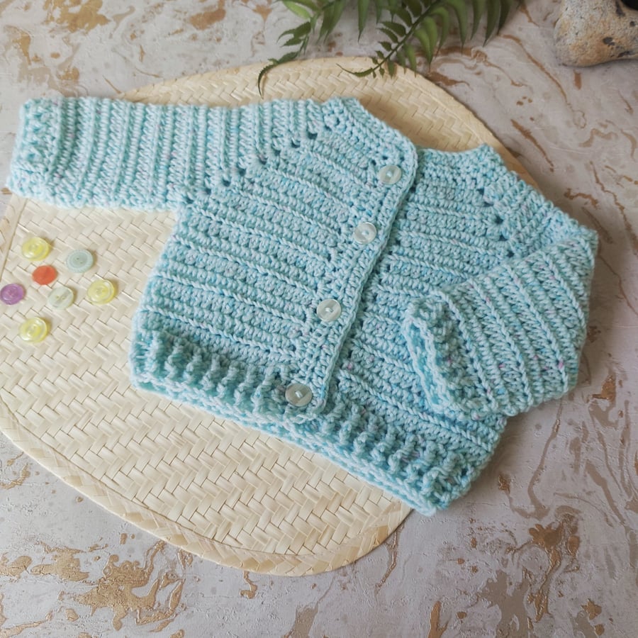 Crochet Baby Cardigan Size 0-3 Months