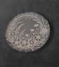 Floral Wreath Slate Coaster – 10cm Round Rustic Stone Design - Image 2