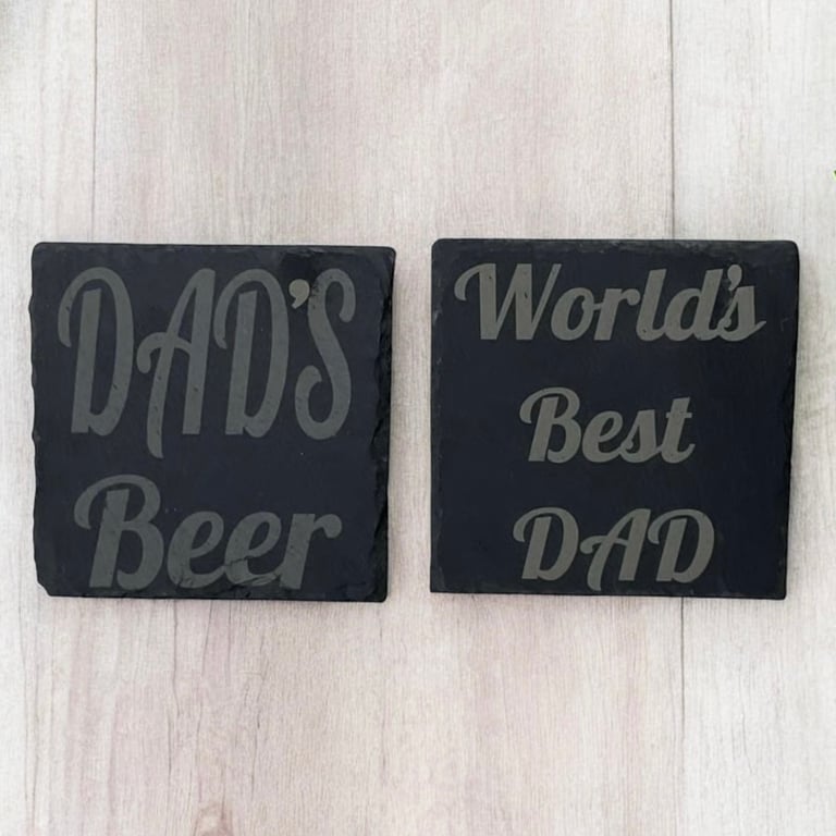 Slate Coaster for Dad. Chose of two designs. Made from reclaimed slate.