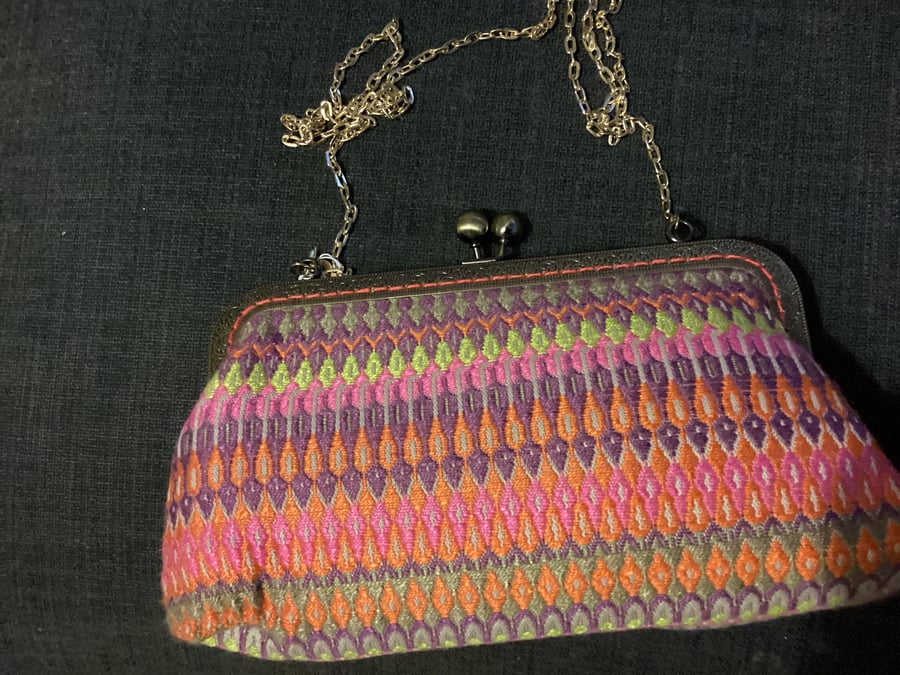 In the Pink, 20cm Clasp Purse with chain.  