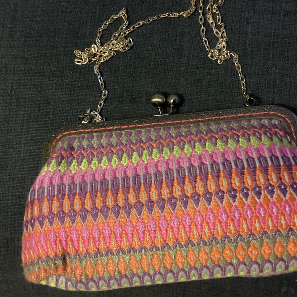 In the Pink, 20cm Clasp Purse with chain.  