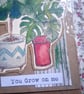 watercolour print greeting card handmade- no 14 plants - Image 2
