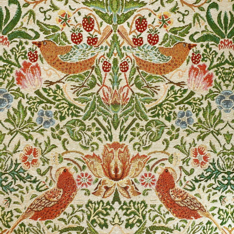 William Morris Tapestry Fabric - Strawberry Thief Natural - 1 Metre