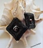 Lava Rock -Lava Stone & Peacock Freshwater Pearl Earrings. - Image 5