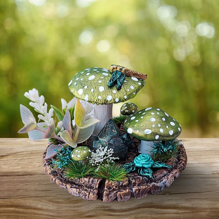Handmade Mushroom Decor - Enchanted Forest Shelf Decoration