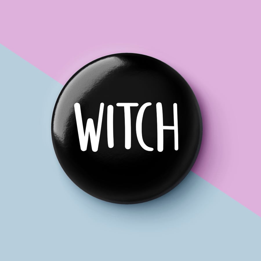 Witch 38mm Badge Handmade