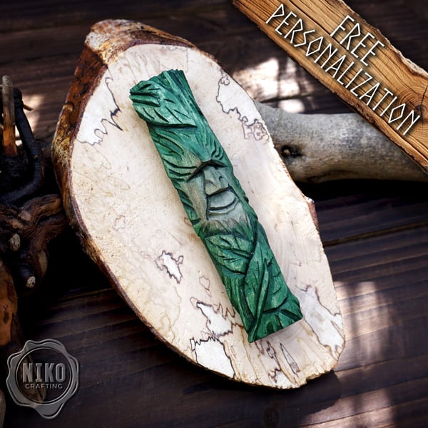 Hand-Carved Wood Spirit Wall Art - Rustic Decoration - Handmade Personalised