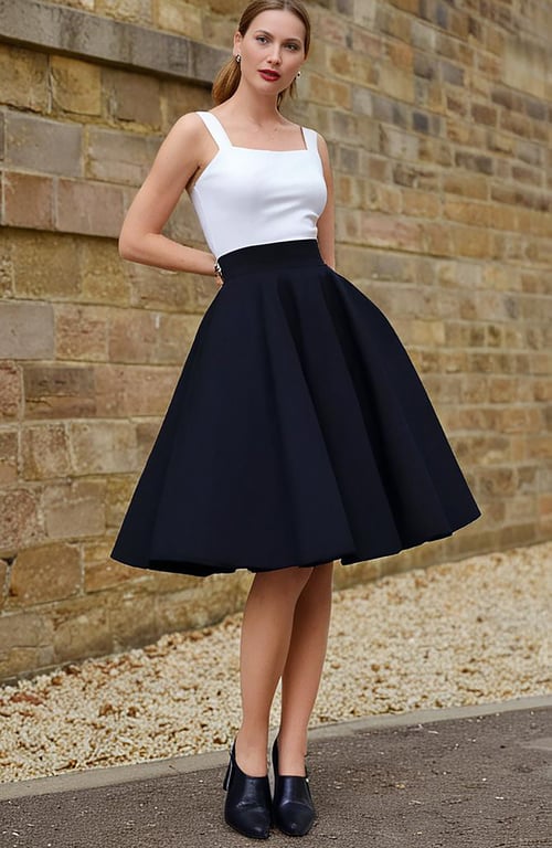 Plain Colour1950s Rockabilly Full Circle Elasticated Waist skirt women's 10-26